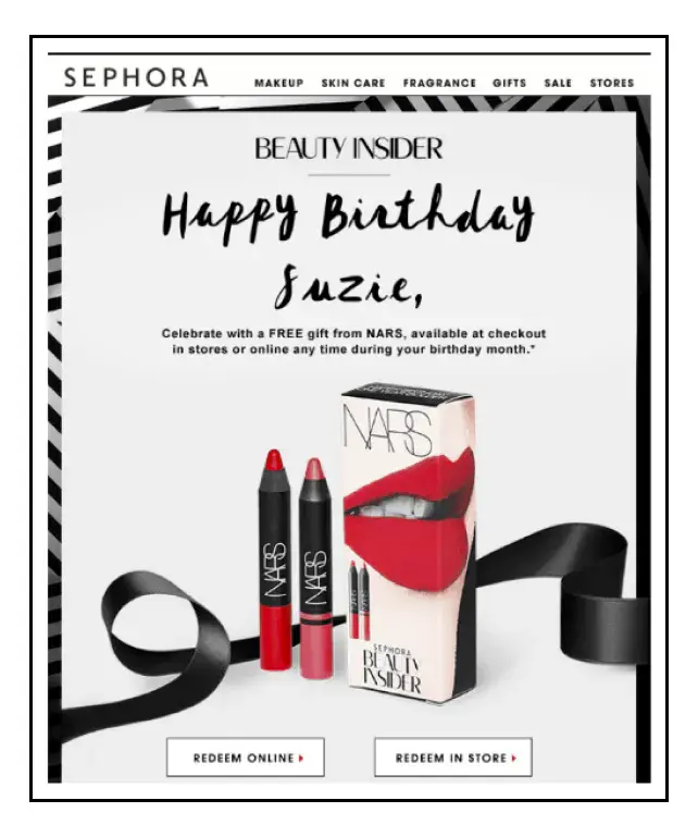 dtc retention strategy sephora birthday email campaign 3d0e42fb58 - Lifesight