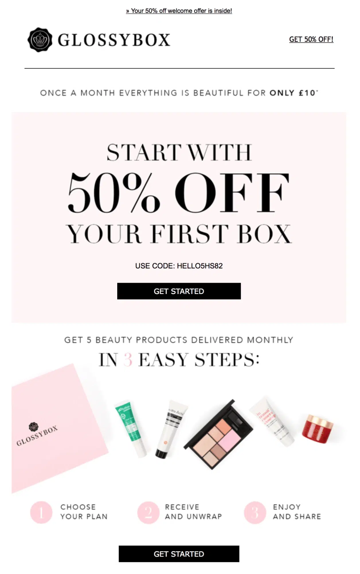 Email Marketing Ideas-Gift guides like Glossybox