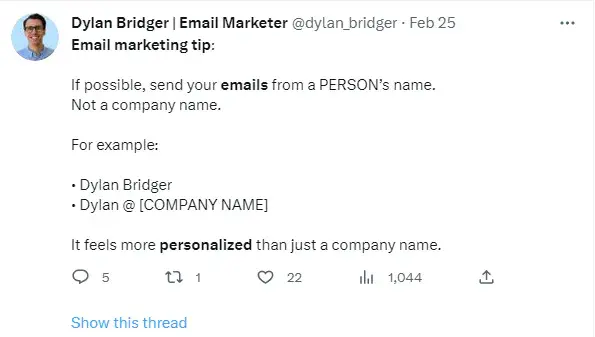 email marketing tip from dylan bridger 9312cf2fdd - Lifesight