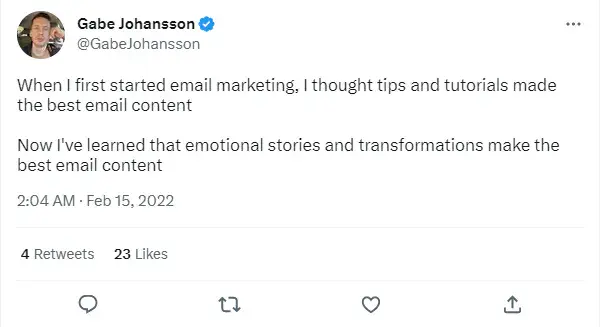 email marketing tip from gabe johansson 86bd257d78 - Lifesight