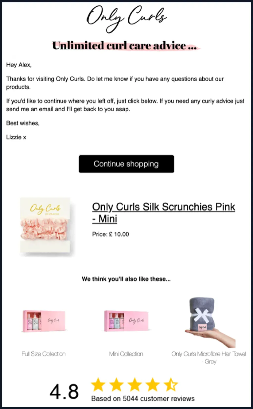 Email Personalization - Only Curls Personalized Email