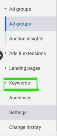 keywords tab in google ads 5eff21923a - Lifesight