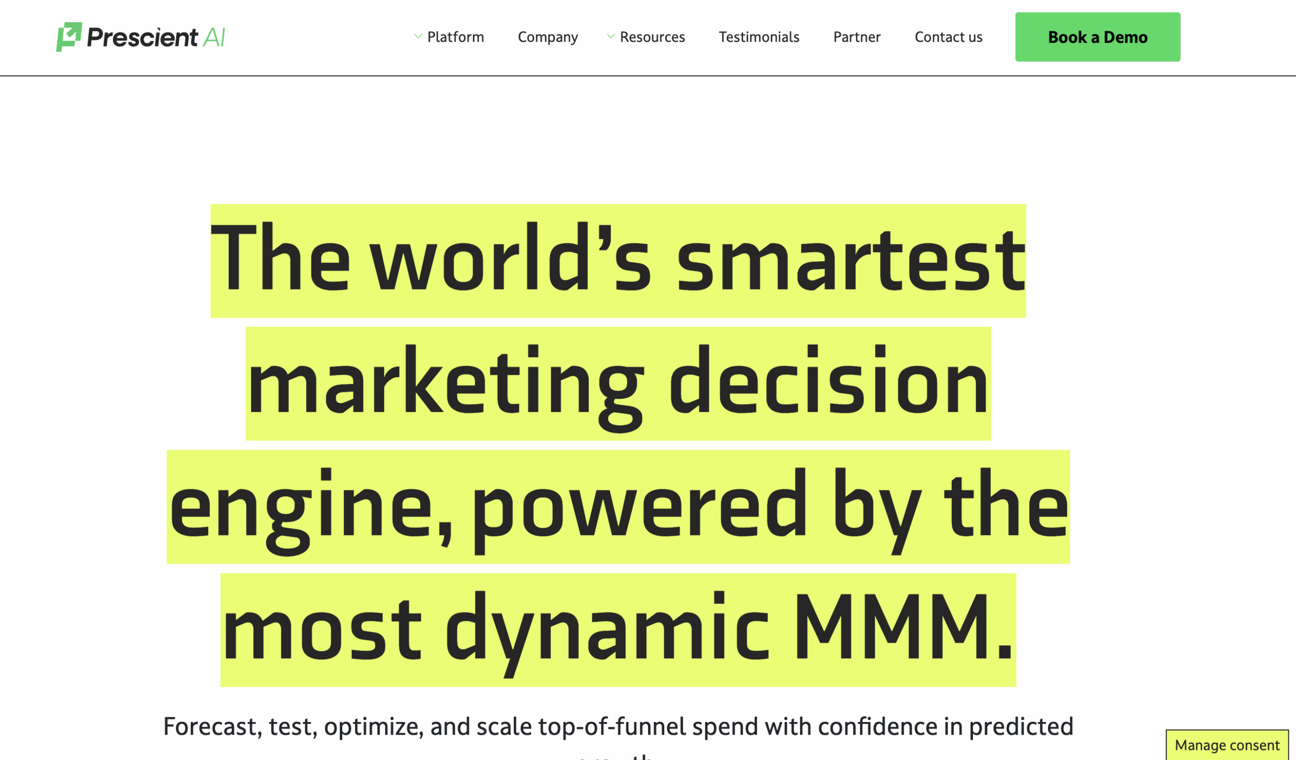 best marketing mix modeling software - Prescientai