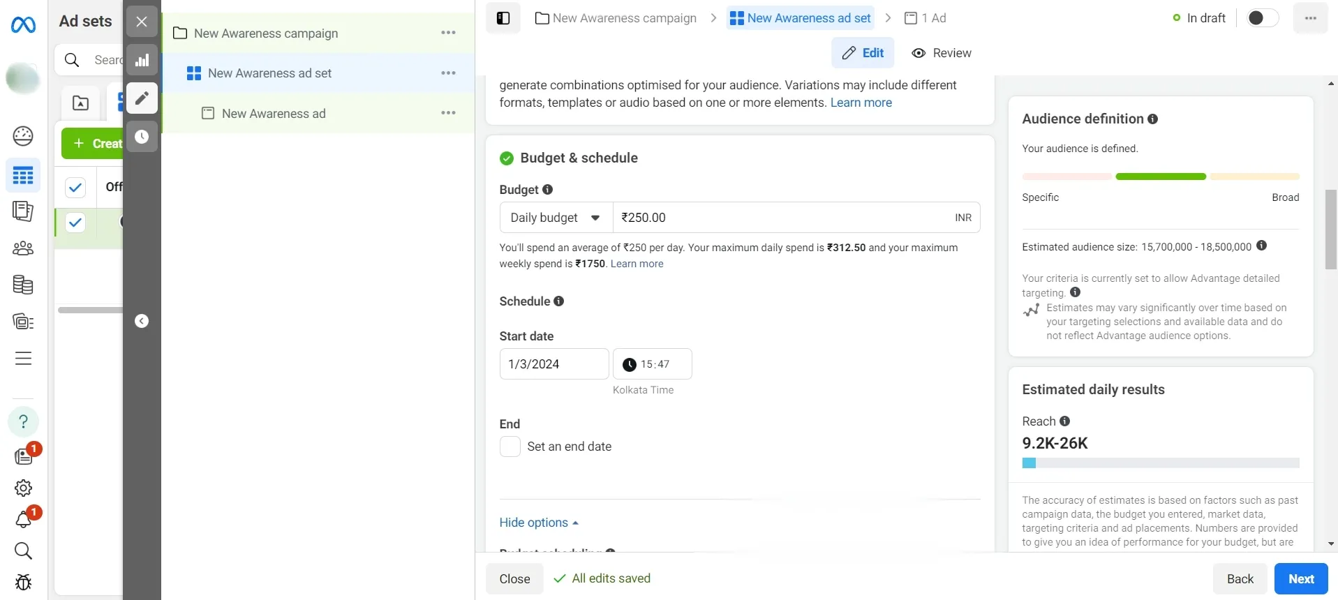 set budget and schedule - Lifesight