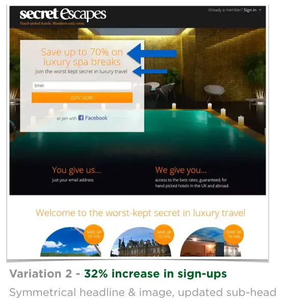 strategies to increase social media conversion rates create persuasive copy like secret escape 2a5c7e57a4 - Lifesight